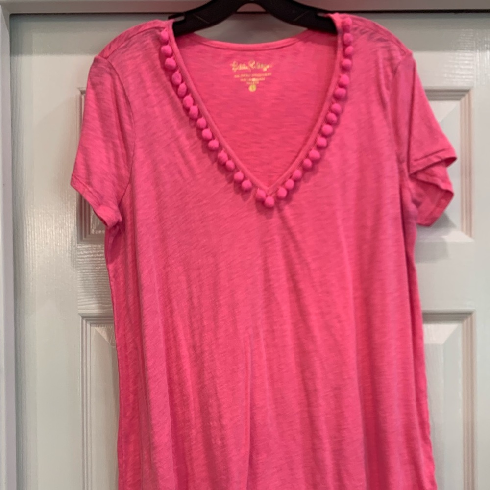 Lilly Pulitzer large pink shirt sleeve top